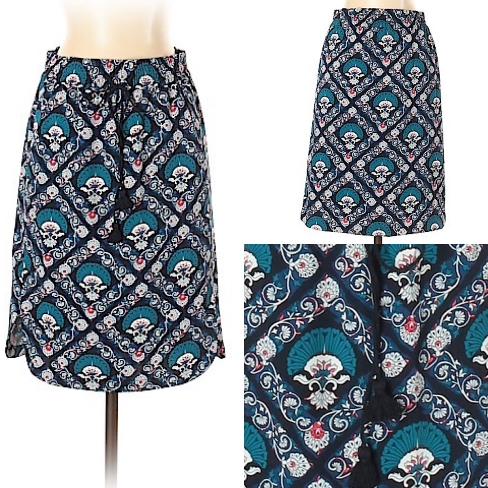 Ann Taylor LOFT boho paisley skirt knee length